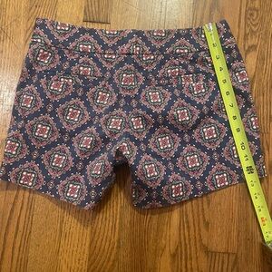 J. Crew Navy and Pink Patterned Women's Shorts